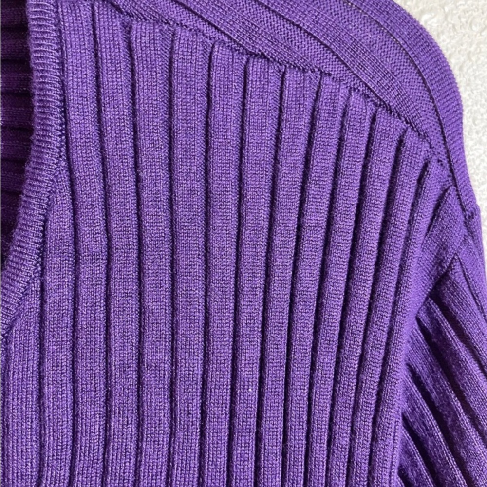 Future Collective Purple Ribbed Twisted Back Sweater Kahlana B. Brown NW… - Picture 5 of 8